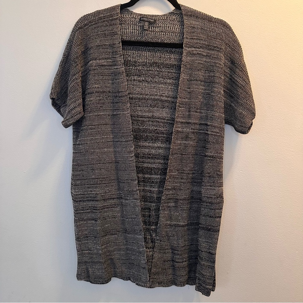 Eileen Fisher Sleek Tencel Knit Kimono Cardigan Cardy Gray Sweater Size Petite